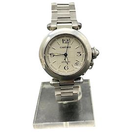 Relógio Cartier Pasha 2324 em aço 35mm Hardware prateado