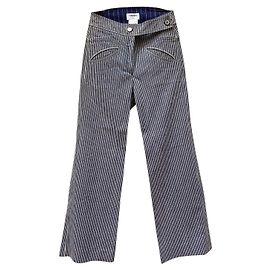 Chanel Pantalones anchos de pasarela Azul