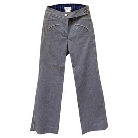 Chanel-Pantalones anchos de pasarela-Azul