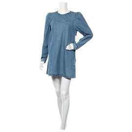Vestido jeans Free People azul de algodão Azul