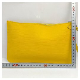 Louis Vuitton-Yellow Epi Leather Neverfull Pochette GM Wristlet Pouch-Other