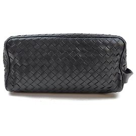 Bottega Veneta Black Intrecciato Toiletry Bag Cosmetic Pouch Other
