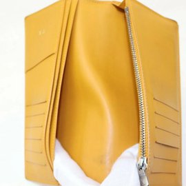 Louis Vuitton-Yellow Damier Infini Leather Portefeuille Brazza Long Wallet-Other