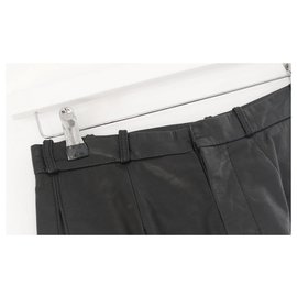 Balenciaga-balenciaga 2008 Black Leather Biker Pants-Black