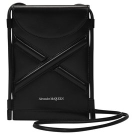 Alexander Mcqueen-Borsa The Curve Micro in Pelle Nera-Nero