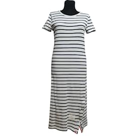 Vestido de algodón a rayas Thom Browne Multicolor