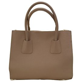 Autre Marque Carla Ferreri Leather Handbag Beige Beige