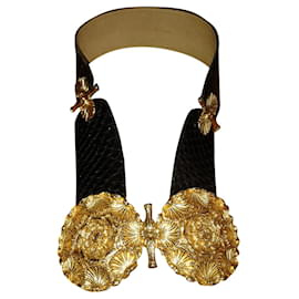 Autre Marque Victor Essenow Paris Python Leather Belt Black Black