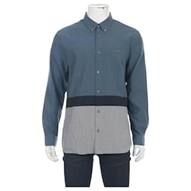 Camicia Lacoste in cotone blu grigio Blu Grigio