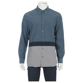 Chemise Lacoste en coton bleu gris Bleu Gris