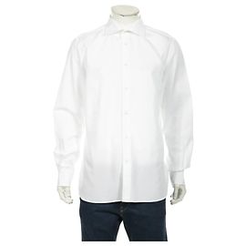 Autre Marque Camicia Boggi in cotone bianco taglia 43 Bianco