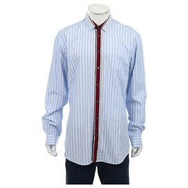 Camisa Joseph listrada azul de algodão L Azul