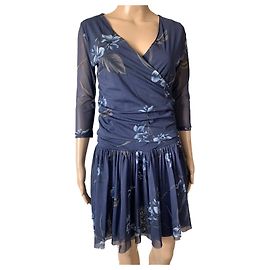 Ganni Blue Polyamide Dress M Blue