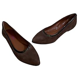 Autre Marque Accessoire Diffusion Leather Suede Ballet Flats Brown Brown