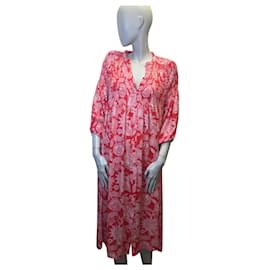 Aridza Bross Mittellanges Kleid Weiß Rot