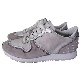 Tênis Tod's de couro bege 37 Bege