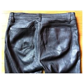 J Brand-Marca J -Nicola-Estilo Moto-Pantalones de piel de cordero Talla 26-Metálico