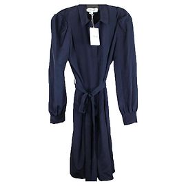 Diane Von Furstenberg Bermuda Suit Silk Navy Blue Navy blue