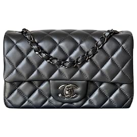 Chanel-Classic Quilted So Black Lambskin Rectangular Mini Flap-Black