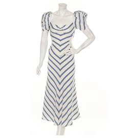 Autre Marque Alice McCall Maxikleid Blau Weiß Baumwolle Weiß Blau