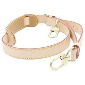 Louis Vuitton-LOUIS VUITTON Leather Adjastable Shoulder Strap for Keepall 91-109cm Auth br346-Beige