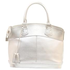 Louis Vuitton-LOUIS VUITTON Suhali Lockit PM Hand Bag Silver M95541 LV Auth 22152-Silvery
