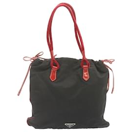 Prada-PRADA Nylon Tote Bag Black Red Auth yk1930-Black