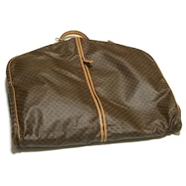 Céline-CELINE Macadam Canvas Garment Cover Brown PVC Leather Auth 18226-Brown