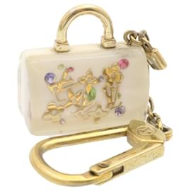 Louis Vuitton-LOUIS VUITTON Speedy Inclusion Charm White Gold Tone M65416 LV Auth 23977-White,Other