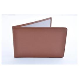 Louis Vuitton-LOUIS VUITTON Taiga Leather Card Case Brown LV Auth ar1403-Brown