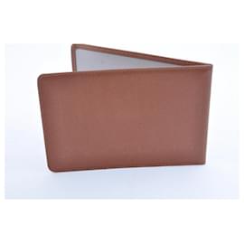Louis Vuitton-LOUIS VUITTON Taiga Leather Card Case Brown LV Auth ar1403-Brown