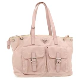Prada-PRADA Nylon Tote Bag Pink Auth sg225-Pink
