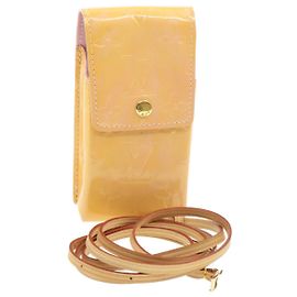 LOUIS VUITTON Vernis Greene Cigarette Case Cell Phone Holder Rose LV Auth ar2598 Pink