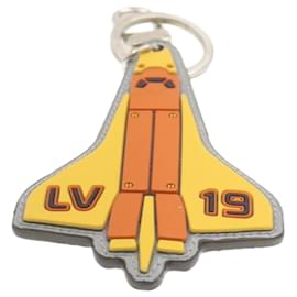 Louis Vuitton-LOUIS VUITTON Monogram Titan Porte Cles Rocket Key Ring MP2215 LV Auth 20113-Silvery,Orange