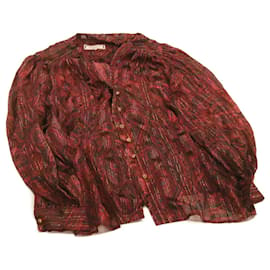 Saint Laurent-SAINT LAURENT Shirt Silk Polyester Red Auth ar4144-Red