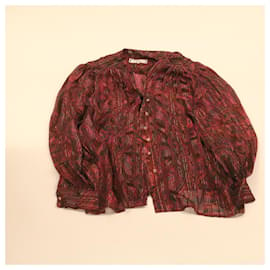 Saint Laurent-SAINT LAURENT Shirt Silk Polyester Red Auth ar4144-Red