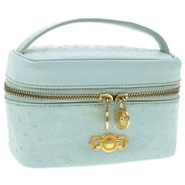 GIANNI VERSACE Pochette à main Sun Face Authent bleu clair Auth br159 Bleu clair