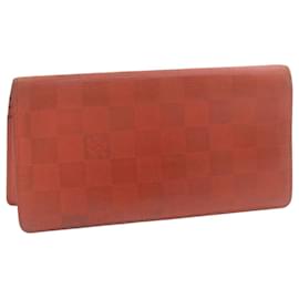 Louis Vuitton-LOUIS VUITTON Damier Infini Portefeuille Brazza Fusion Wallet N63011 Auth yk1355-Red