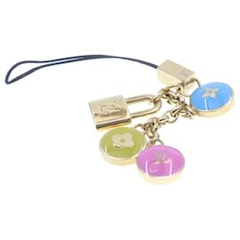 Louis Vuitton-LOUIS VUITTON Pastilles Charm Gold Blue Pink Yellow LV Auth br286-Golden