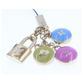 Louis Vuitton-LOUIS VUITTON Pastilles Charm Gold Blue Pink Yellow LV Auth br286-Golden
