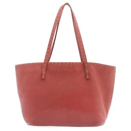 Fendi-FENDI Selleria Sac à Main Cuir Rouge Auth ar4348-Rouge