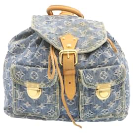 Louis Vuitton-LOUIS VUITTON Monogram Denim Sac à Dos GM Sac À Dos Bleu M95056 Auth LV 23405-Bleu