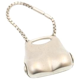 Chanel-CHANEL Hip Bag Charm Silver Tone CC Auth ar4363-Silvery