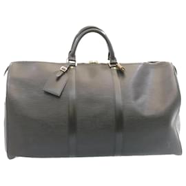 Louis Vuitton-Louis Vuitton Epi Keepall 50 Boston Bag Black M42962 LV Auth q009-Black