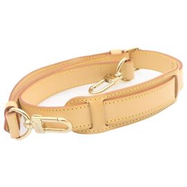 LOUIS VUITTON Leather Adjastable Shoulder Strap for Keepall 91-109cm Auth ki833 Beige