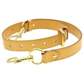 Louis Vuitton-LOUIS VUITTON Leather Adjastable Shoulder Strap for Keepall 97-112cm Auth 16279-Beige