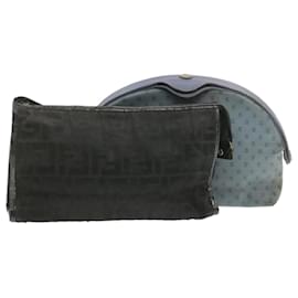 Fendi-Pochette en toile Zucca FENDI 2Set Bleu Noir Auth rd1490-Noir,Bleu