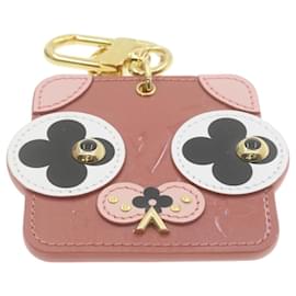 Louis Vuitton-LOUIS VUITTON Vernis Porte Cles Animal Face Charm Pink M68217 LV Auth go081-Other
