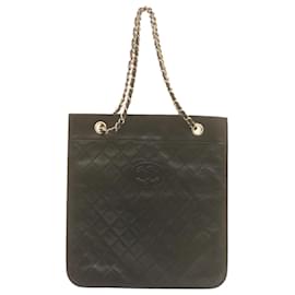Chanel-CHANEL Bolso de hombro de cadena Matelasse de piel de cordero Negro CC Auth gt1010-Negro