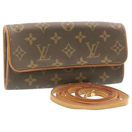Louis Vuitton-LOUIS VUITTON Monogram Pochette Twin PM Bolsa de Ombro M51854 LV Auth kn001-Outro